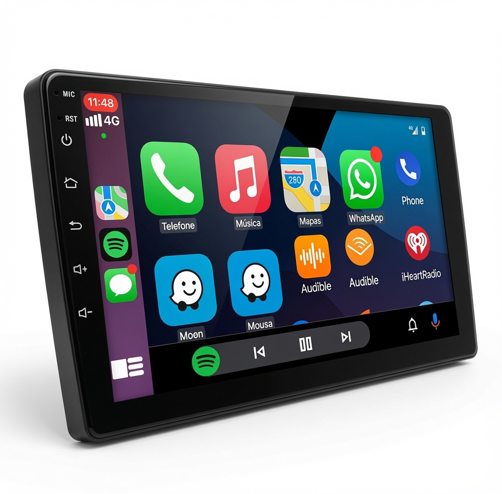Central multimídia Android com tela touchscreen para carros