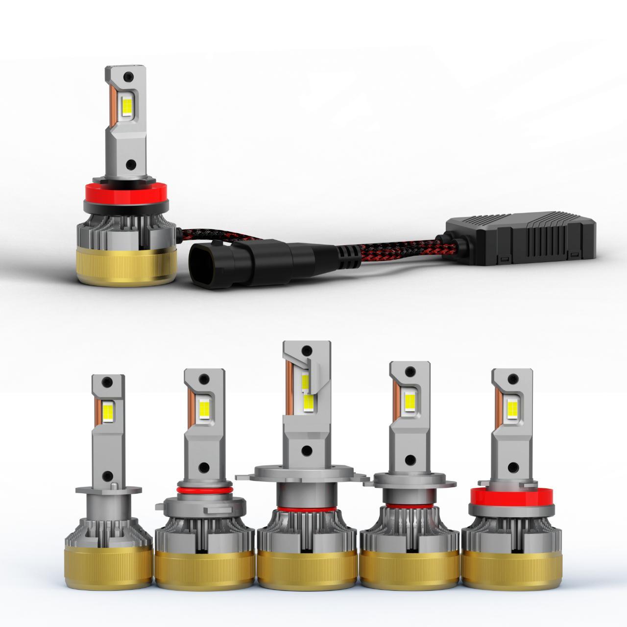 Kit de LED automotivo de alta potência instalado em veículo